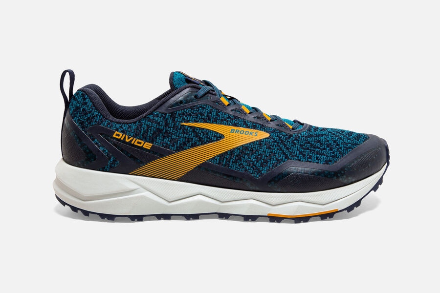 Brooks Divide Mens Australia - Trail Running Shoes - Blue/Navy/Gold (435-IHJDV)